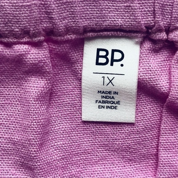 BP gathered linen blend crop tank top purple tulip ruffled square neck size 1X - Picture 6 of 12